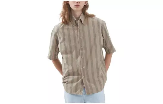 U Коллекция Рубашка Унисекс Темно-Бежевый Uniqlo, темно-бежевый