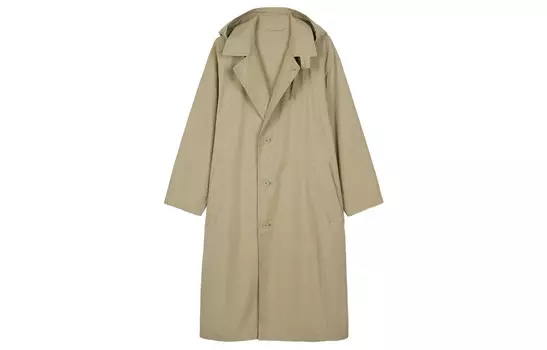 Длинное пальто-тренч с капюшоном UNIQLO U, 33 хаки