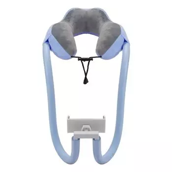 U-образная подушка для зала, мягкая подушка для пенсионеров с регулируемым кронштейном для держателя телефона - синяя Stuttg