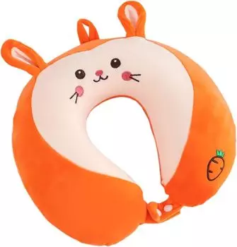 U-образная подушка из пены с эффектом памяти, мультяшная спальная подушка для поддержки шейного отдела позвоночника, подушка для шеи из пены с эффектом памяти, подушка для поддержки (оранжевого цвета) yozhiqu