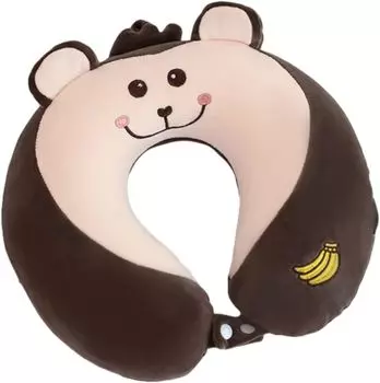 U-образная подушка из пены с эффектом памяти, подушка для сна с рисунком для поддержки шейного отдела позвоночника, подушка для шеи из пены с эффектом памяти, подушка для поддержки (темно-коричневый) yozhiqu