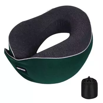 U-образный сверхлегкий портативный подголовник из пены с эффектом памяти, идеально подходящий для кресла в самолете, автомобильной подушки для домашнего офиса (лесной зеленый) JeiibrZui
