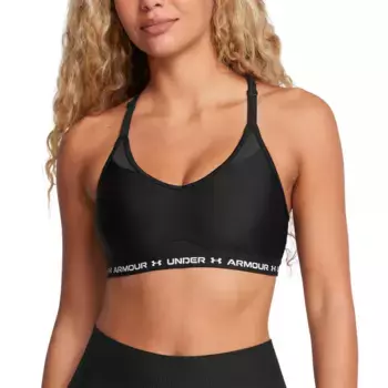 Ua Crossback Низкий бюстгальтер-бюстгальтер Under Armour женский топ, чёрный