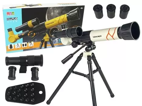 Учебно-научный телескоп с держателем для телефона, белый Lean Toys