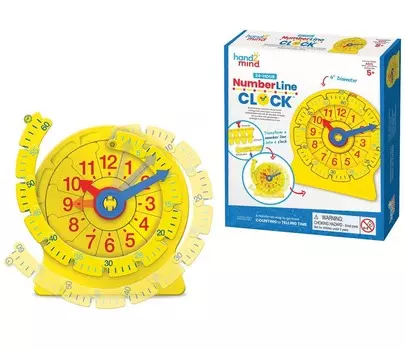 Учебные ресурсы, 24-часовые часы со складной шкалой времени, желтый Learning Resources