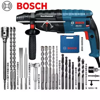 Ударная дрель Bosch, электрический молоток, электрический кирка, трехцелевая ручная электрическая дрель промышленного класса с регулируемой скоростью, ударная дрель с четырьмя ямами, 820 Вт