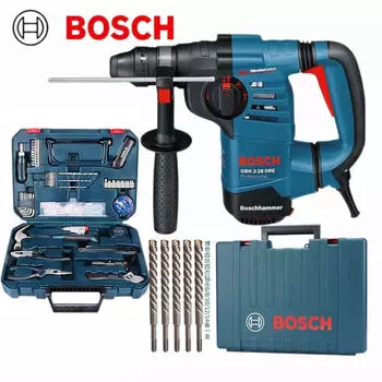Ударная дрель Bosch GBH 3-28 DRE, 800W + сверла, комплект инструментов