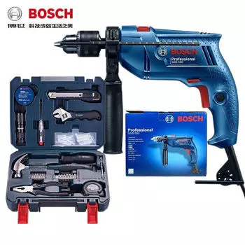 Ударная дрель Bosch, бытовая электрическая дрель, электрическая отвертка двойного назначения GSB550, набор инструментов для прямого и обратного хода