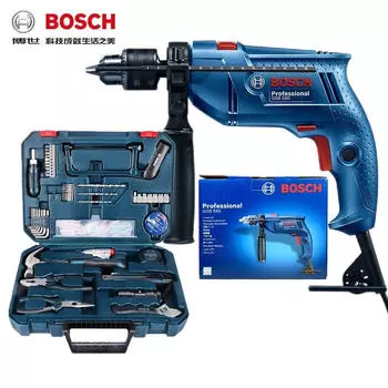 Ударная дрель Bosch, бытовая электрическая дрель, электрическая отвертка двойного назначения GSB550, набор инструментов для прямого и обратного хода