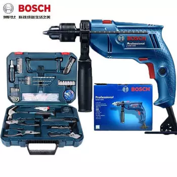 Дрель электрическая Bosch GSB 550 + набор инструментов, 108 предметов