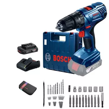 Ударная дрель с литиевой аккумуляторной батареей Bosch, 18 В, отвертка, 2,0 Ач 1 аккумулятор + набор аксессуаров Xiaoheixia, 18 В