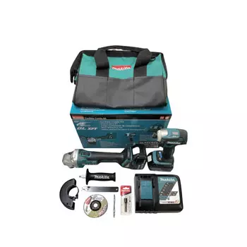 Ударный шуруповерт Makita DTD172 + комплект угловой шлифовальной машины Makita DGA406/DLX2476TX1