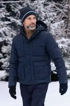 Ударопрочная куртка с ветрозащитным зимним пальто на открытом воздухе Mountain Warehouse, синий