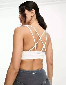 Ударопрочный спортивный бюстгальтер на молнии ASOS белого цвета