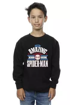 Удивительная толстовка Spider-Man NYC Marvel, черный