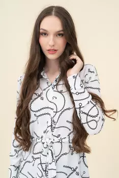 Удлиненная блузка Budmil, белый/черный