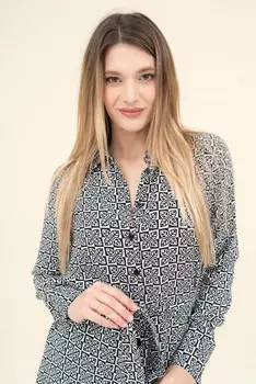 Удлиненная блузка Budmil, белый/черный