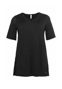 Удлиненная функциональная рубашка с вырезом сзади sheego, черный