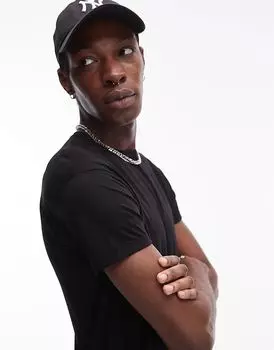 Удлиненная футболка черного цвета Topman