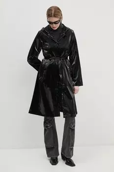 Удлиненная куртка трапециевидного силуэта Rains W W3, черный
