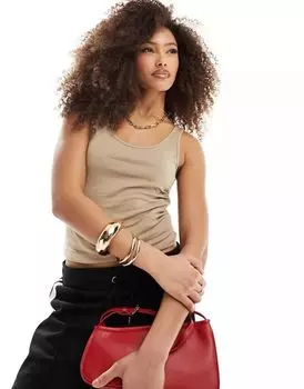 Удлиненная майка Vero Moda светло-коричневого цвета