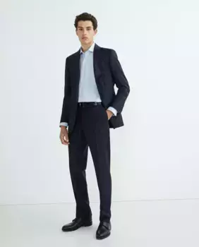 Удлиненная мужская классическая рубашка со структурой Mirto, светло-голубой