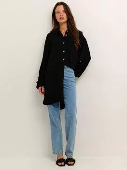 Удлиненная рубашка Liny KAFFE, глубокий черный