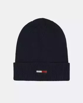 Удлиненная шапка эластичной вязки с логотипом Tommy Hilfiger, синий