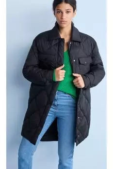 Удлиненная стеганая куртка Next, черный