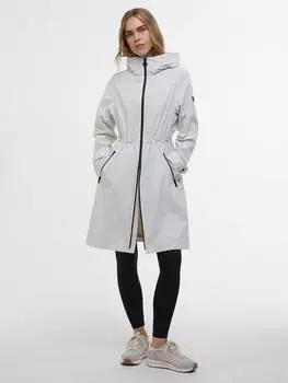 Удлиненная водонепроницаемая куртка kyra с капюшоном Barbour, серебряный