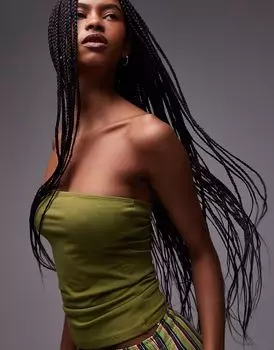 Удлиненное бандо Topshop цвета хаки