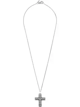 Удлиненное колье с резным крестом Emanuele Bicocchi, металлик