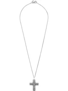 Удлиненное колье с резным крестом Emanuele Bicocchi, металлик