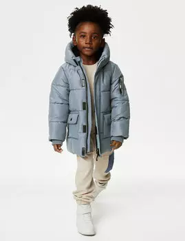 Удлиненное стеганое пальто Stormwear (2–8 лет) Marks & Spencer