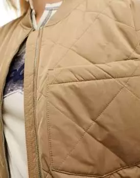 Удлиненное стеганое пальто темно-серого цвета Vero Moda