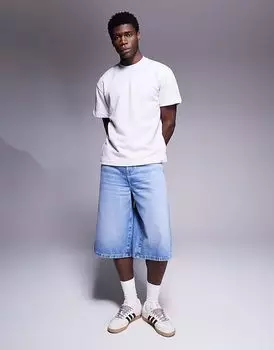 Удлиненные джинсовые шорты ASOS DESIGN светло-голубого цвета