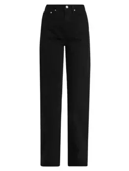 Удлиненные джинсы-бочонки Frame, цвет film noir