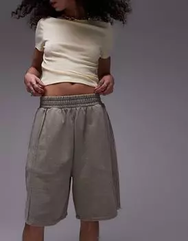 Удлиненные шорты цвета хаки Topshop