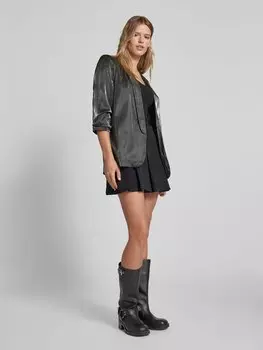 Удлиненный блейзер свободного покроя из смесовой вискозы с присборенными рукавами, модель «BOSELLA» Pieces, черный