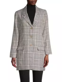 Удлиненный блейзер в клетку behavior BB Dakota Grey