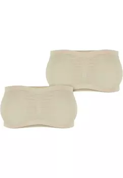 Удлиненный бюстгальтер 2 PACK Urban Classics, бежевый