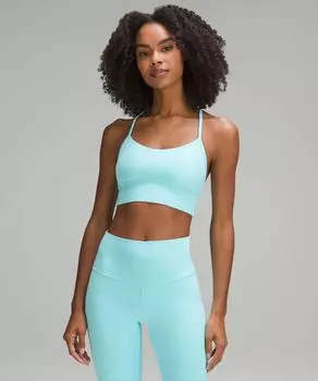 Удлиненный бюстгальтер Flow Y Nulu Lululemon, синий