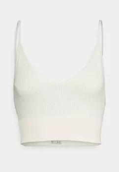 Удлиненный бюстгальтер Onlvega Seamless V Neck Cropped Top ONLY, кремовый