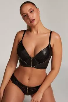 Удлиненный бюстгальтер пуш-ап на косточках с подкладкой на талию Hunkemller Hunkemoller, черный