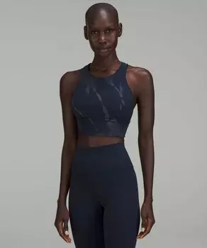 Удлиненный бюстгальтер Wunder Train Lululemon, нави