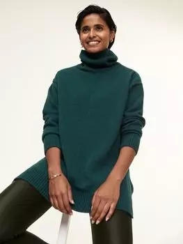 Удлиненный джемпер из смесовой шерсти Asher Baukjen, темный кедр