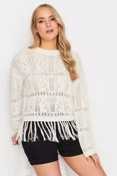 Удлиненный джемпер крючком Long Tall Sally, белый