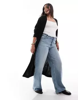 Удлиненный кардиган черного цвета Yours