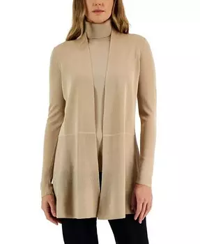 Удлиненный кардиган Monterey с открытым передом Anne Klein, бежевый