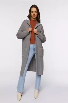 Удлиненный кардиган с открытым передом Forever 21, серый